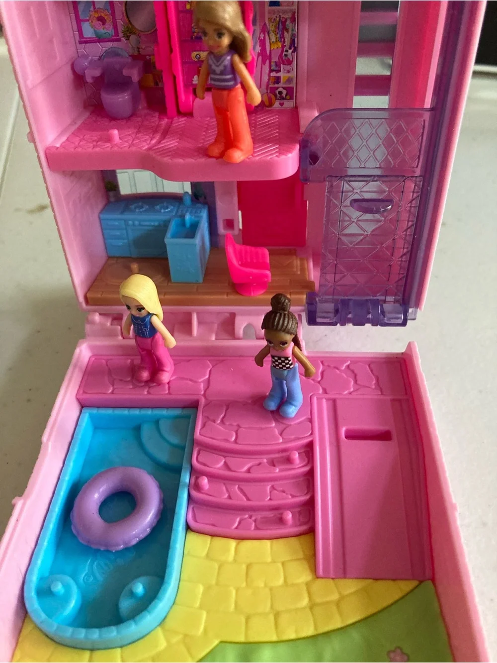 Poly Pocket Barbie Dream House Mini Playset Compact Dollhouse - Pink Mattel